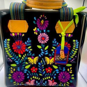 Consuela Tia Chica Classic Embroidered Black Tote Bag